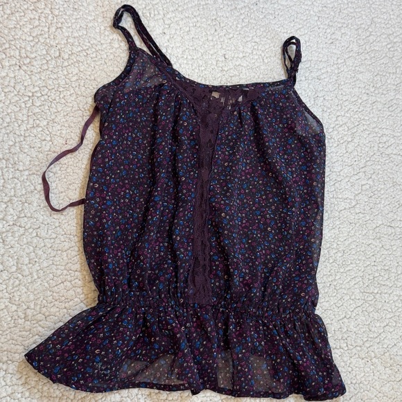 Y2K Delia’s Floral Ruffle Tank Size XS - Picture 3 of 6